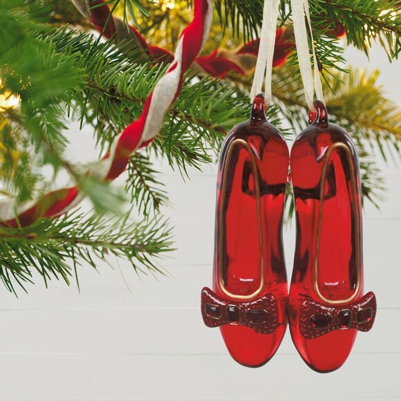 New! Wizard of Oz Glass Ruby Slippers Hallmark Keepsake Christmas Ornament 2020 - Picture 4 of 4